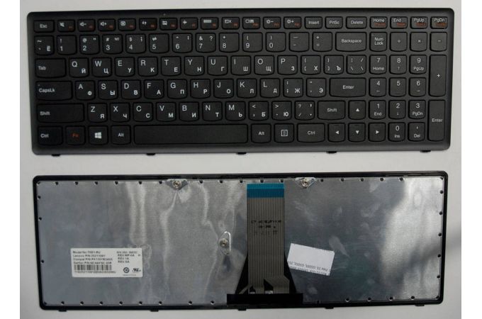 Клавиатура для ноутбука Lenovo IdeaPad Flex 15, G500S, G505S, S500, S510, Z510 черная, рамка черная