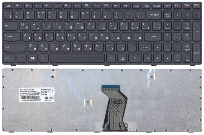 Клавиатура для ноутбука Lenovo IdeaPad G500, G505, G510, G700, G710 черная