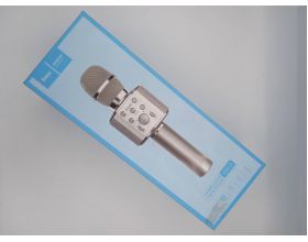 Караоке микрофон HOCO BK3 (Bluetooth, динамики, USB) (ABSOLUT) (серебристый) (УЦЕНКА! ПОСЛЕ РЕМОНТА)