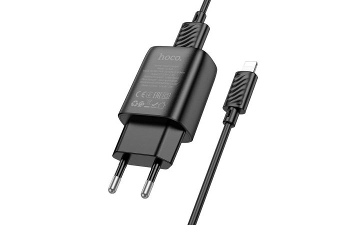 Сетевое зарядное устройство USB + кабель Lightning HOCO C134A 2400mAh (белый)