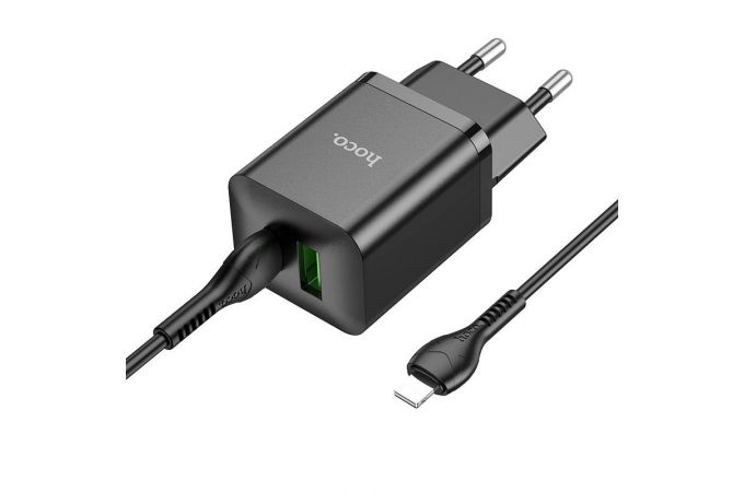 Сетевое зарядное устройство USB + USB-C + кабель Lightning-Type-C HOCO N28 PD20W+ QC 3.0 (белый)