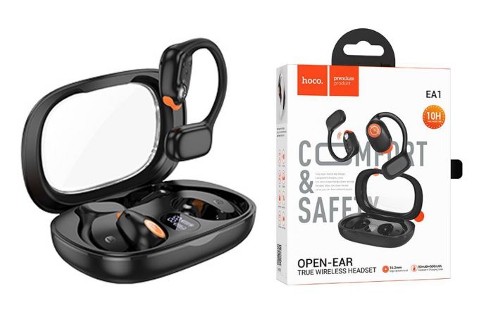 Наушники вакуумные беспроводные HOCO EA1 Spectrum true wireless BT headset (черный)