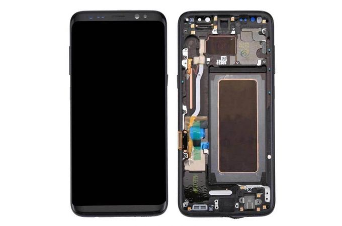 Дисплей для Samsung G950FD Galaxy S8 Black (черный) в сборе с тачскрином + рамка, 100%