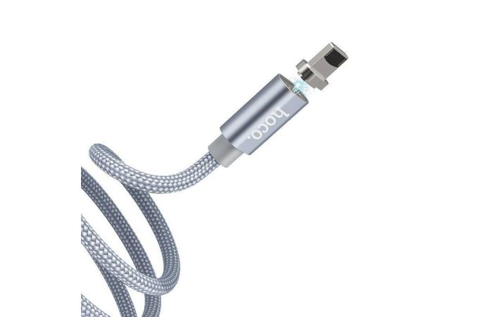 Кабель USB - Lightning HOCO U40A, 2,4A (серый) 1,2м (магнитный)