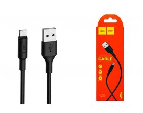 Кабель USB - MicroUSB HOCO X25 2A (черный) 1м