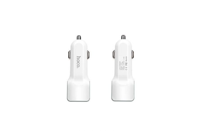 Автомобильное зарядное устройство АЗУ 2USB HOCO Z23 grand style 2400 mAh (белый)