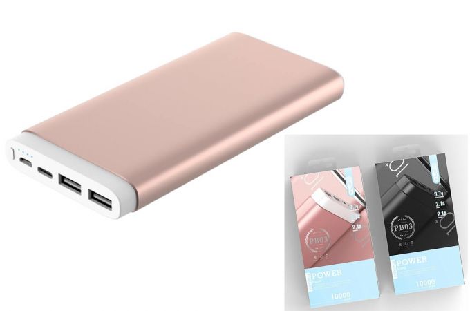 Универсальный дополнительный аккумулятор Power Bank EZRA PB03 (10000 mAh) (розовый)