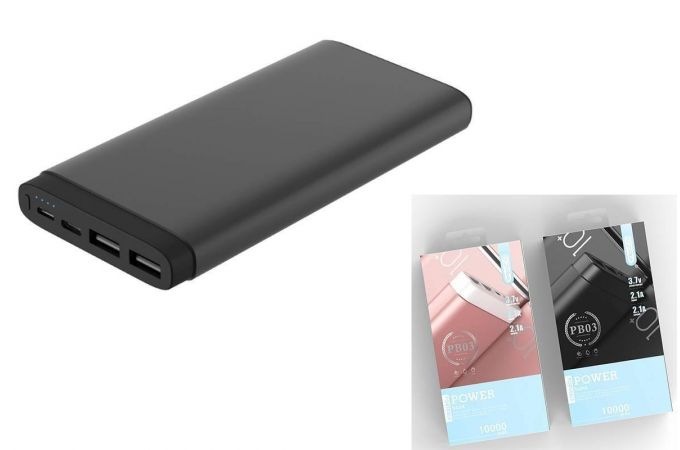 Универсальный дополнительный аккумулятор Power Bank EZRA PB03 (10000 mAh) (черный)