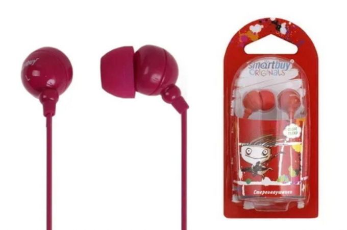 Наушники вакуумные проводные Smartbuy COLOR TREND SBE-3500 1.2м (пурпурный)