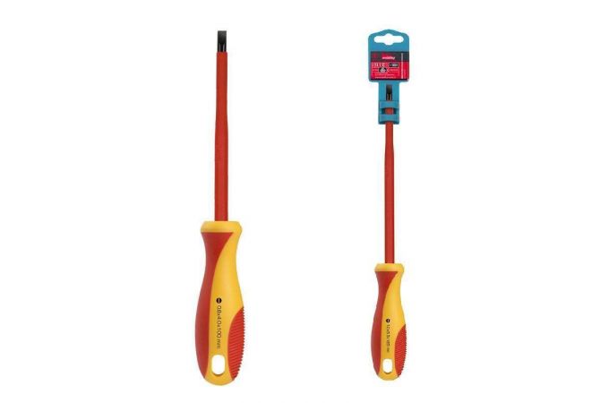 Отвертка шлицевая SL4x100, до 1000В, VDE, прорез.ручка, серт. испыт. Smartbuy Tools SBT-SCI-SL4x100P1