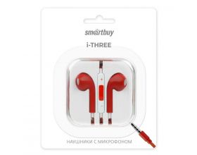 Наушники вакуумные проводные Smartbuy i-Three SBH-104-RD (красный)