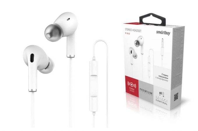 Наушники вакуумные проводные Smartbuy PRO SBH-399 (белый)