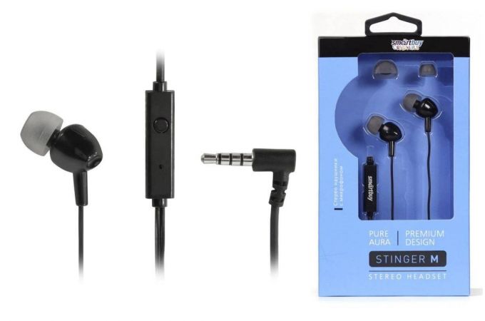 Наушники вакуумные проводные Smartbuy STINGER M SBH-601 (черный)