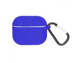 Чехол для наушников Soft-Touch AirPods PRO с карабином и нижней заглушкой (синий кобальт)