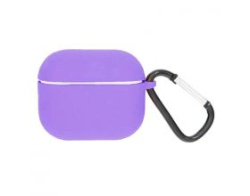 Чехол для наушников Soft-Touch AirPods PRO с карабином и нижней заглушкой (лавандовый)