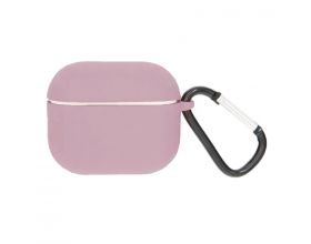 Чехол для наушников Soft-Touch AirPods PRO с карабином и нижней заглушкой (розовый песок)
