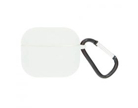 Чехол для наушников Soft-Touch AirPods 3 с карабином и нижней заглушкой (белый)