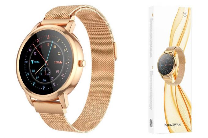 Смарт часы HOCO Y8 Smart sport watch (розово-золотые)