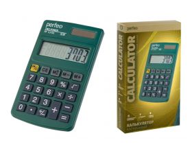 Калькулятор Perfeo PF_C3703, карманный, 8-разр., зелёный