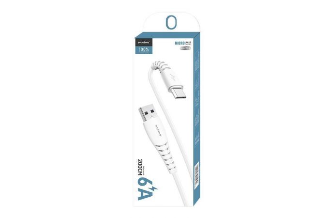 Кабель USB - MicroUSB MAIMi X39, 6А (белый) 2м