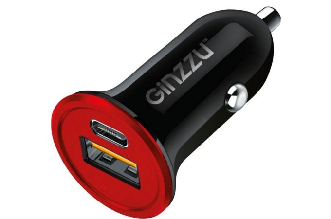 Автомобильное зарядное устройство АЗУ Ginzzu (GA-4504UB) USB-QC3.0(5V/9V/12V) (черный)