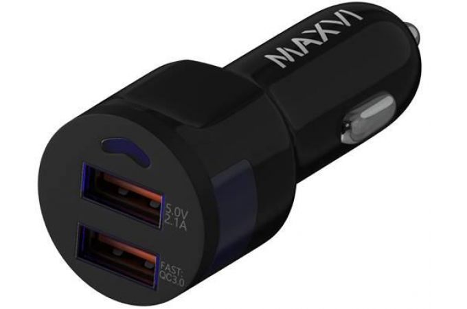 Автомобильное зарядное устройство АЗУ Maxvi (CCM-522 Plus M) 2USB (черный)