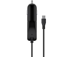 Автомобильное зарядное устройство АЗУ USB + кабель MicroUSB SEVEN 1A (черный)