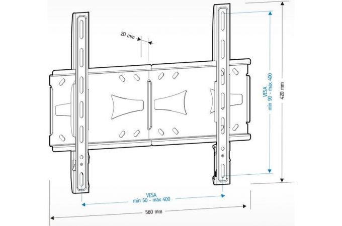 Кронштейн для LCD TV  HOLDER LCDS-5070 37" – 55", 45 кг, расст. от стены 20мм.