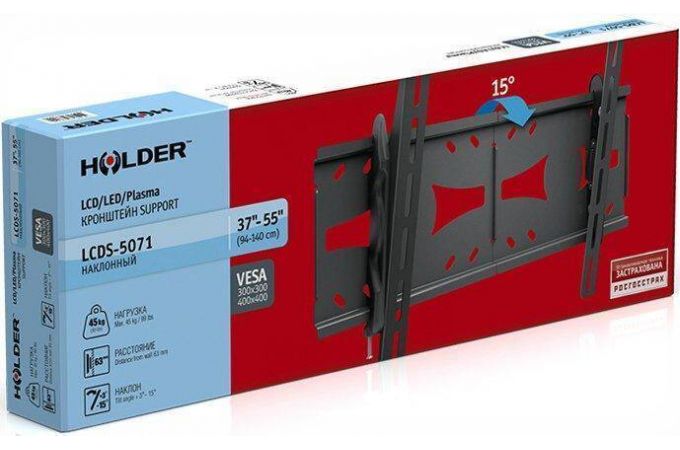 Кронштейн для LCD TV  HOLDER LCDS-5071 37" – 55", 45 кг, расстояние от стены 63мм.