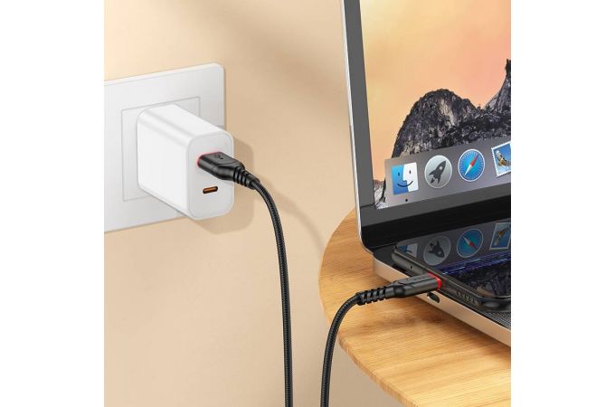 Кабель USB - MicroUSB HOCO X59 2,4A (черный) 3м (оплетка)