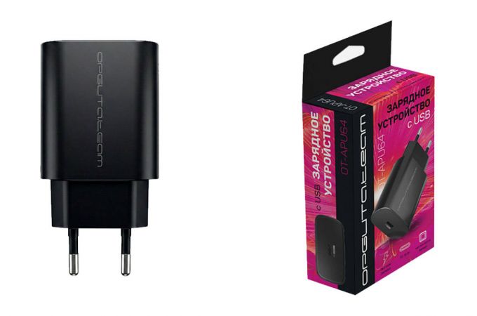 Сетевое зарядное устройство USB-C Орбита OT-APU64 PD, 18W (черный)