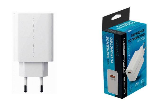 Сетевое зарядное устройство USB Орбита OT-APU65 QC3.0, 3000mA, (белый)