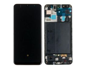 Дисплей для Samsung A505FN Galaxy A50 Black в сборе с тачскрином + рамка, 100%