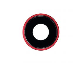 Стекло камеры для iPhone XR + рамка (красный)