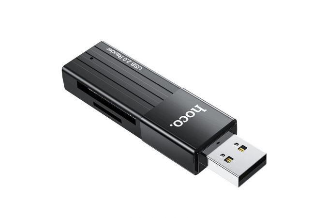 Картридер Card-Reader HOCO HB20 SD/microSD USB 2.0 черный