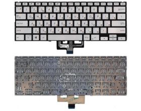 Клавиатура для ноутбука Asus ZenBook UX433FA серебристая с подсветкой
