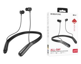 Наушники вакуумные беспроводные BOROFONE BE67 Sound neck-mounted wireless earphones Bluetooth (черный)