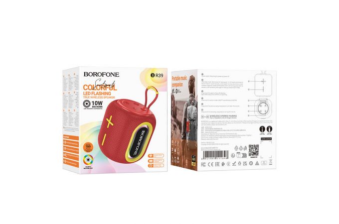 Портативная беспроводная колонка BOROFONE BR39 Kaya sports BT speaker (красный)