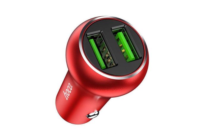 Автомобильное зарядное устройство АЗУ USB HOCO Z37 Speed Up single port QC3.0 (красный)