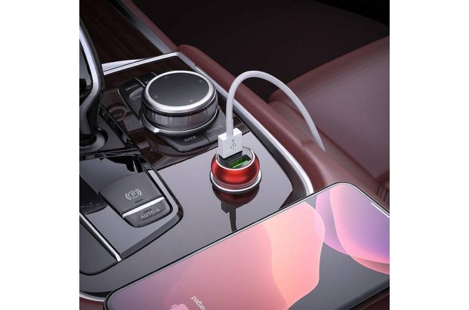 Автомобильное зарядное устройство АЗУ USB HOCO Z37 Speed Up single port QC3.0 (красный)