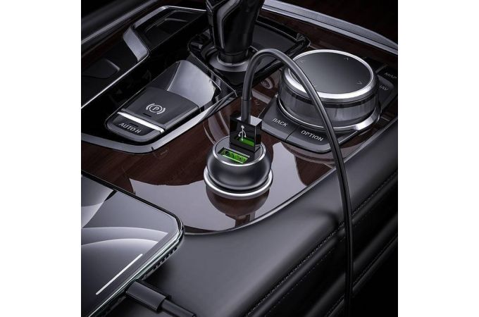 Автомобильное зарядное устройство АЗУ USB HOCO Z37 Speed Up single port QC3.0 (черный)
