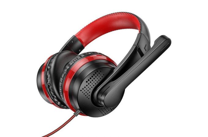 Наушники мониторные проводные HOCO W103 Magic tour (черно-красный)