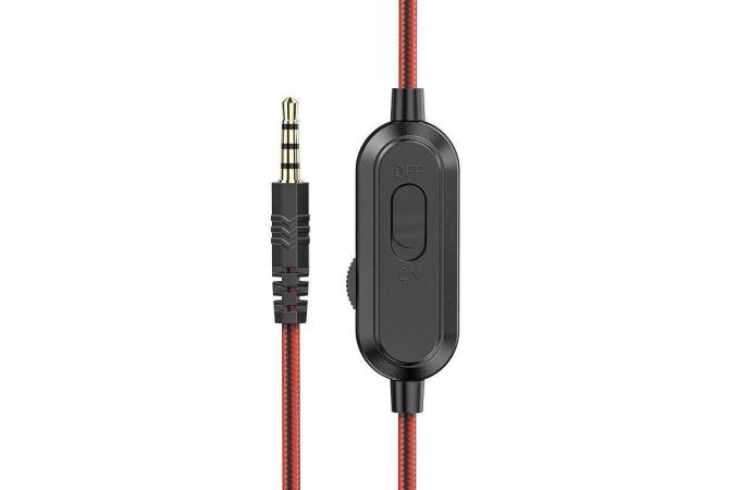 Наушники мониторные проводные HOCO W103 Magic tour (черно-красный)