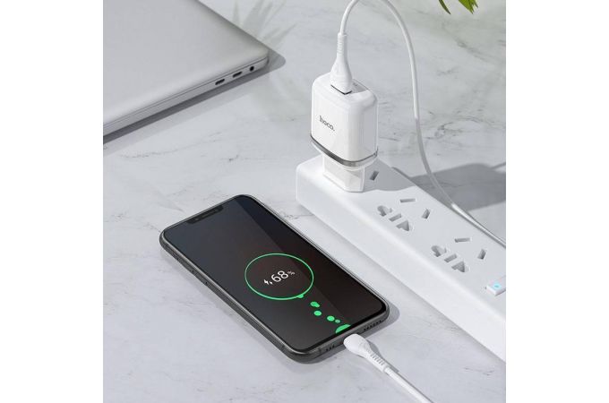 Сетевое зарядное устройство USB + кабель MicroUSB HOCO N3 Special QC3.0 3000mAh (белый)