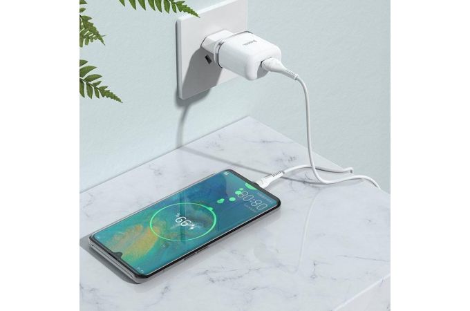 Сетевое зарядное устройство USB + кабель Type-C HOCO N3 Special stngle port QC 3.0 (белый)