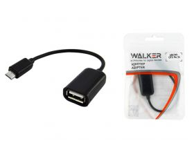 Переходник OTG MicroUSB - USB WALKER №03 кабель, черный