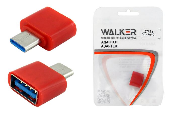 Переходник OTG Type-C - USB WALKER №01 пластиковый