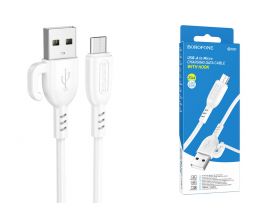 Кабель USB - MicroUSB BOROFONE BX91 2,4A (белый) 1м