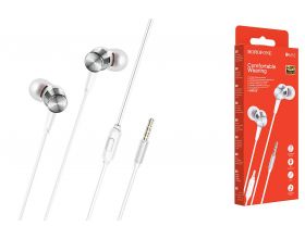 Наушники вакуумные проводные BOROFONE BM52 Revering universal earphones (серебристый)