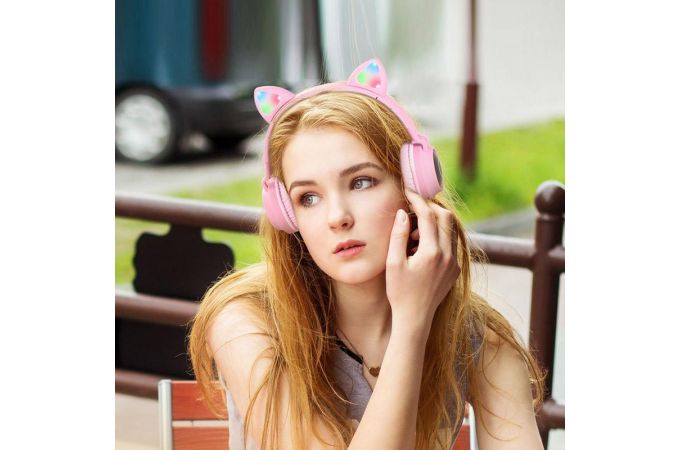 Наушники мониторные беспроводные HOCO W27 Cat ear wireless headphones Bluetooth (серый)